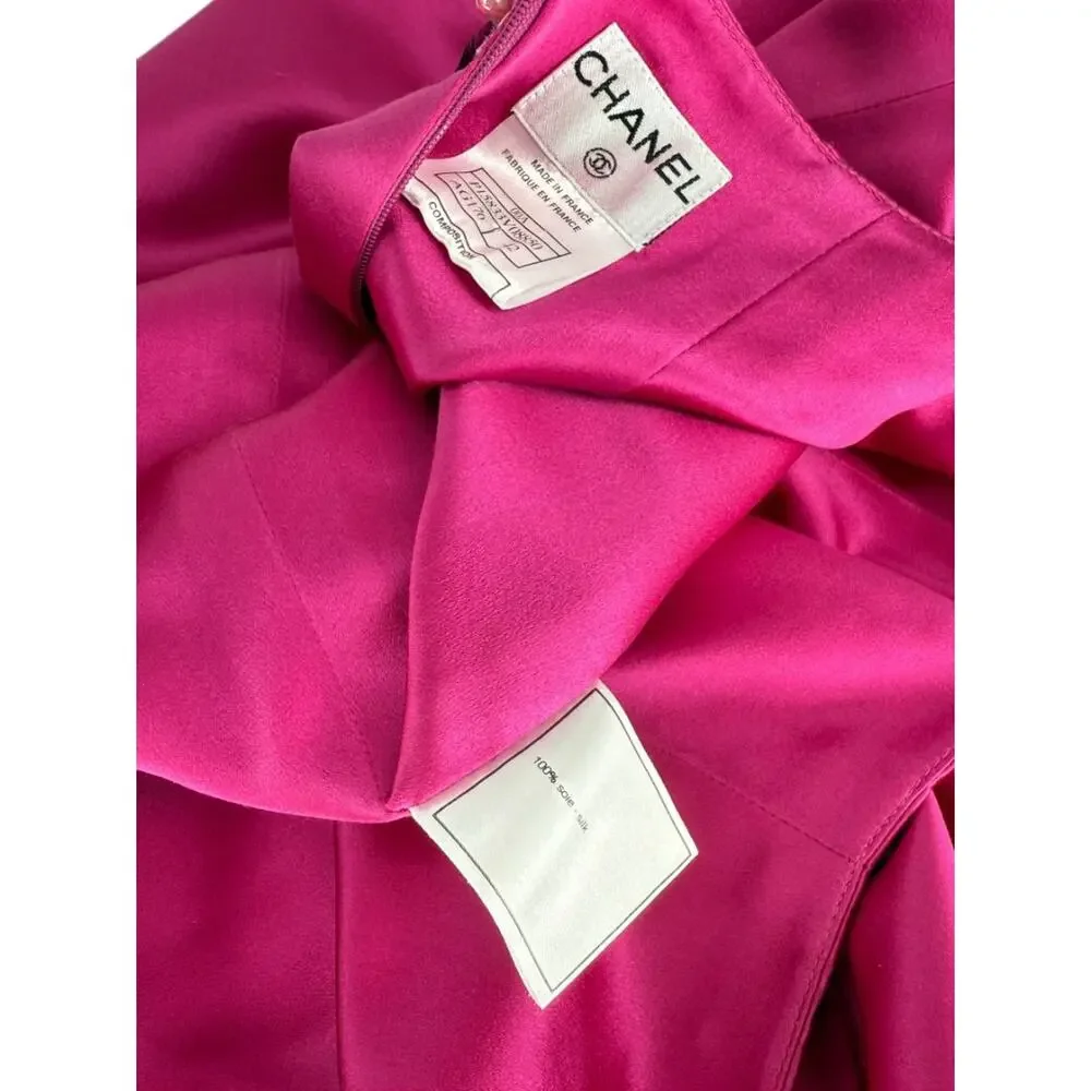 Chanel Embellished Fuchsia Silk Skirt – Fall 2000, Size 42